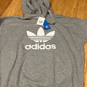 adidas Gray Hoodie with White Logo